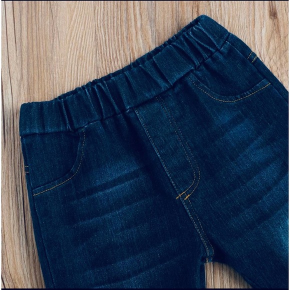 Girls Denim/Cheetah Flare Leg  Jeans 3T - Picture 5 of 5